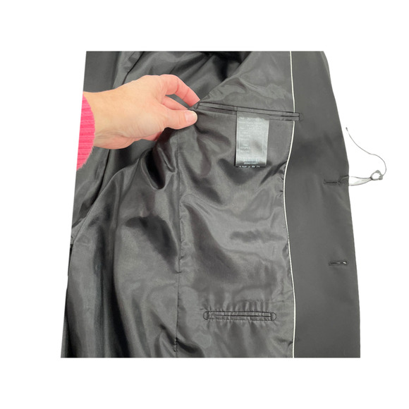 VTG Guy Laroche Womens Wool & Cashmere Trench Size L Black - Picture 10 of 11